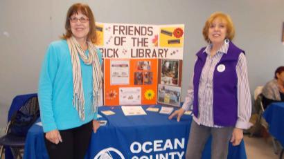 Patty Krall and Louise Mallen host the Friends table at the Brick Library Community Volunteer Fair