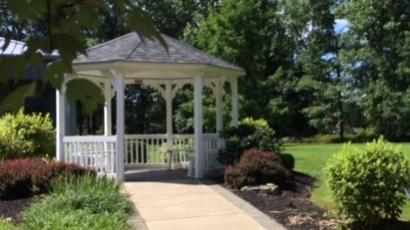 The Friend donated the landscaping for the gazebo.  The Gazebo was built as an Eagle Scout Project, Andrew McAllister, Boy Scout Troop #82.